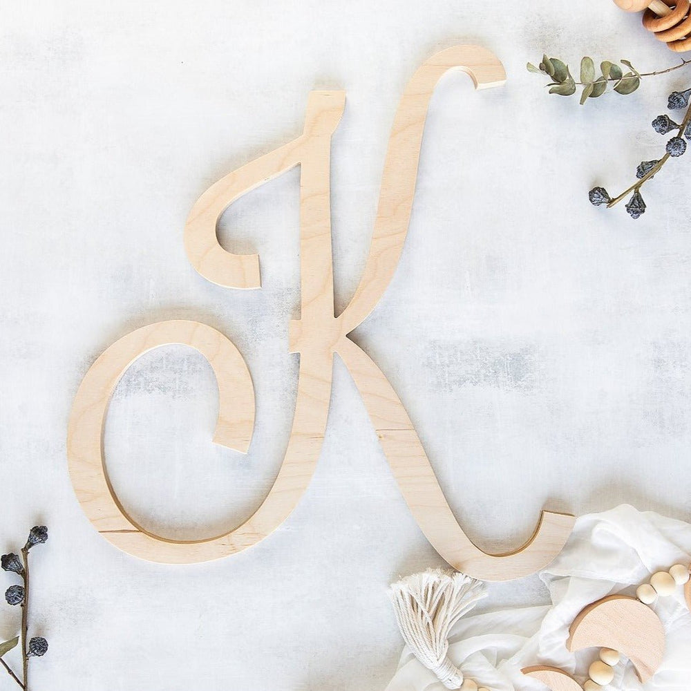 Single Letter Wooden Monogram (Instant Font Preview)