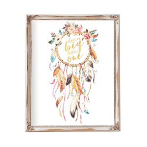 Boho Nursery Art - Dream Big Little One - Dreamcatcher Printable